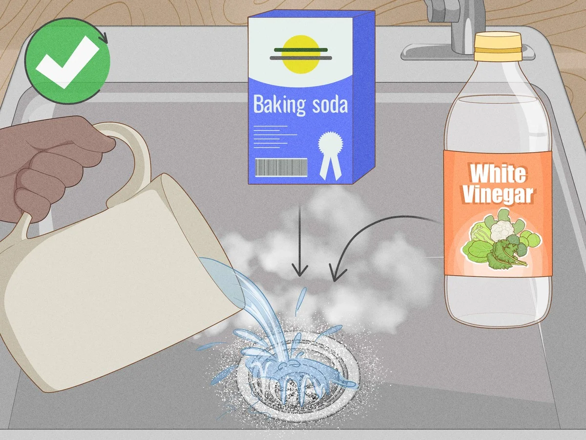 Ocet a jedlá soda: kombinace, která vyčistí ucpaný odpad lépe než drahá chemie.