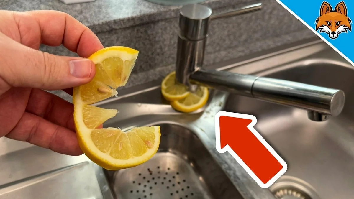 Citronová kůra odstraní vodní kámen z kohoutku za 10 minut.